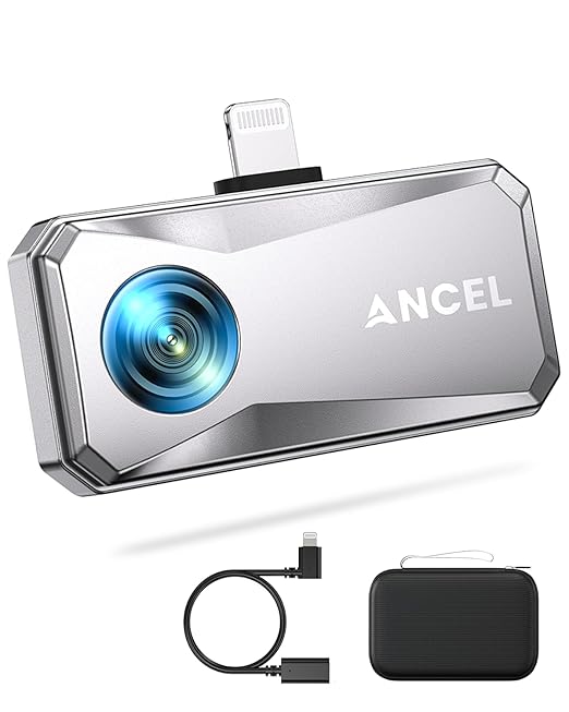 ANCEL IR101 Thermal Camera, 512x384 IR Resolution Thermal Imaging Camera for iPhone iPad (iOS) with Lightning Port, 25Hz Frame Rate Infrared Camera for Home/Pets/Electrical/Industrial/PCB Inspection