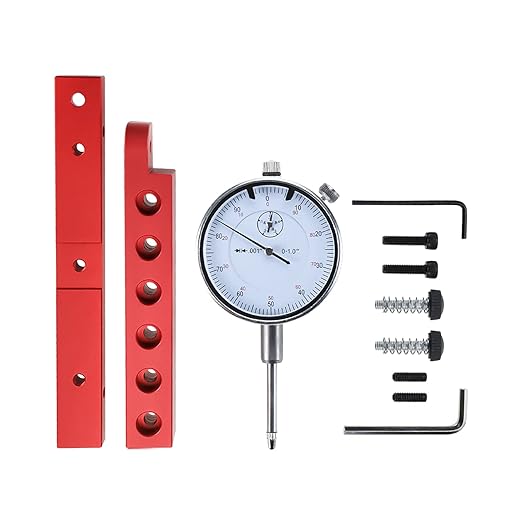 NORJIN Table Saw Dial Indicator Gauge, Table Saw Gauge for Aligning and Calibrating Work Shop Machinery, 0.01in Resolution