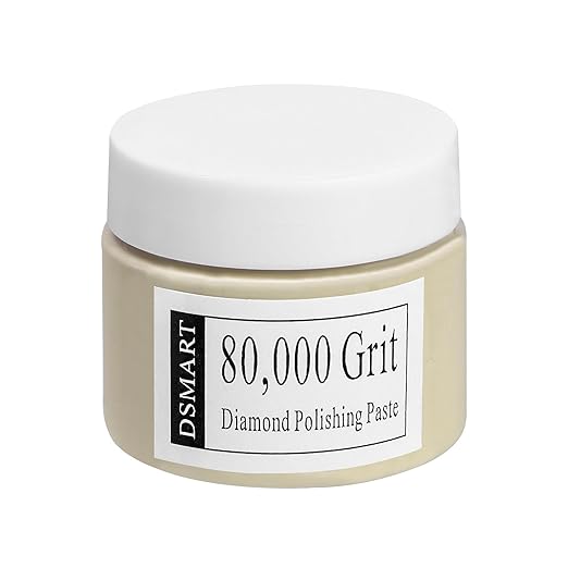 80,000Grit Diamond Polishing Lapping Compound Polish Paste with 25% Diamond Powder (0.1 Micros) for Metal Silver Chrome Glass Marble Resin Rock Watch Jewelry Gemstone - 50G (1.76 Oz)
