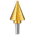 Titanium Step Drill Bit, 1/4" to 1-3/8" Step Bit for Metal, 10 Sizes HSS Step Drill Unibit