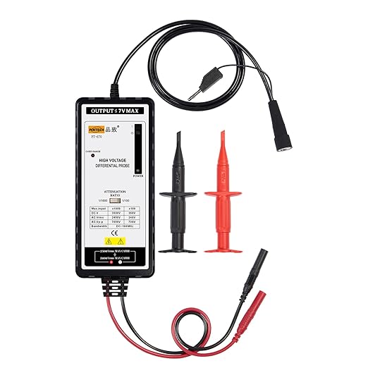 PINTECH Oscilloscope Probe 7000V, 100MHz High Voltage Differential Probe kit 3.5ns Rise Time 100X/1000X Attenuation Rate, PT-670