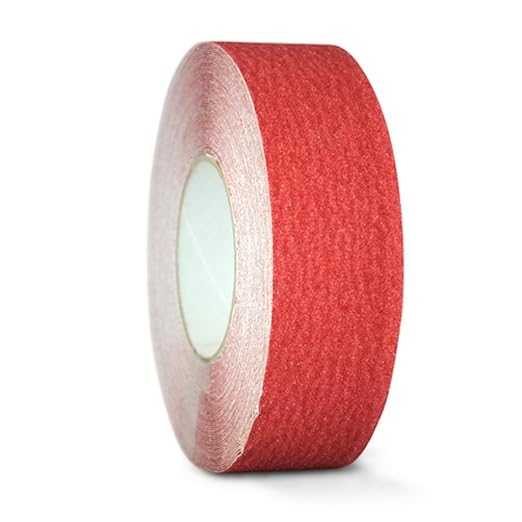 GGR Supplies T.R.U. NST-20C Red Non-Skid Tape 12 in. Wide x 60 ft. Length Safety Way 60 Grit Anti Slip Traction Tape 32 Mil No Slip