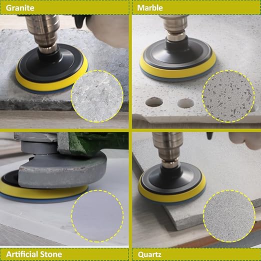 Dry Diamond Polishing Pads 4"/100mm - 8pcs Grit 800 Polish Pad Kit for Granite Marble Artificial Stone Quartz for Angle Grinder SANLEETEK