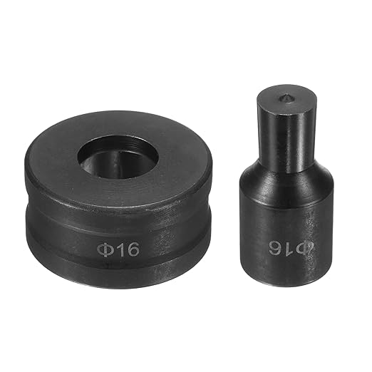 HARFINGTON Hydraulic Hole Punch Die 16mm Round Hole 40Cr Steel Electric Punching Kit for CH70 Electric Punching Machine, Black