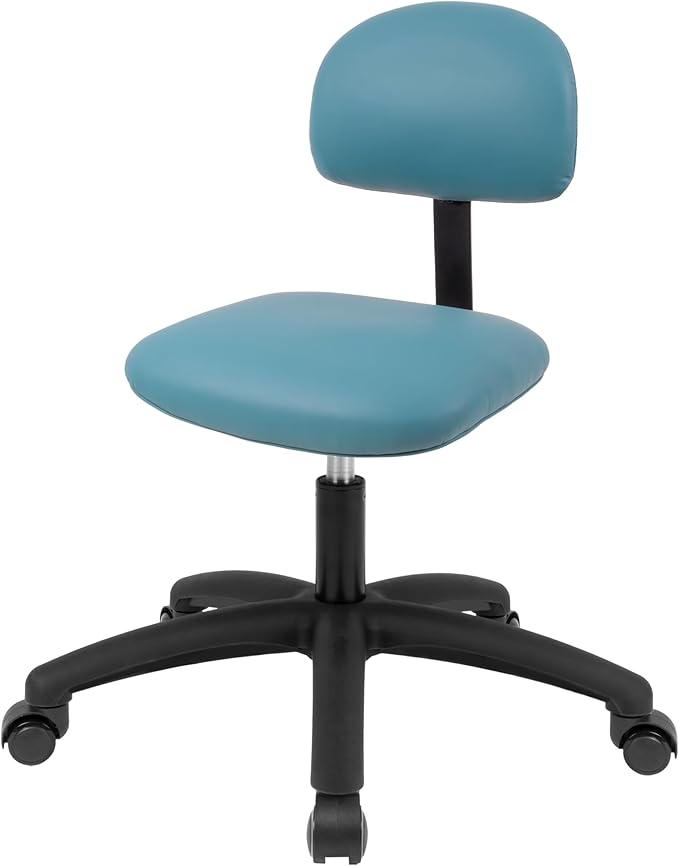 Chair Master FSS Series Square seat (19"-27") seat Height Chair. Vinyl-for Office, Garage, Desk, Shop, Computer, Doctor, Medical, Easy to Clean! NO Footring (Aqua, Medium, Self Braking Casters)