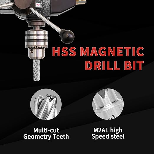 S&F STEAD & FAST Annular Cutter Set 6 Pcs, Depth of Cut 2”, Cutting Diameter 7/16 to 1-1/16 Inch, Weldon Shank 3/4”, HSS Mag Drill Bits Kit for Magnetic Drill Press with Pilot Pin x 2