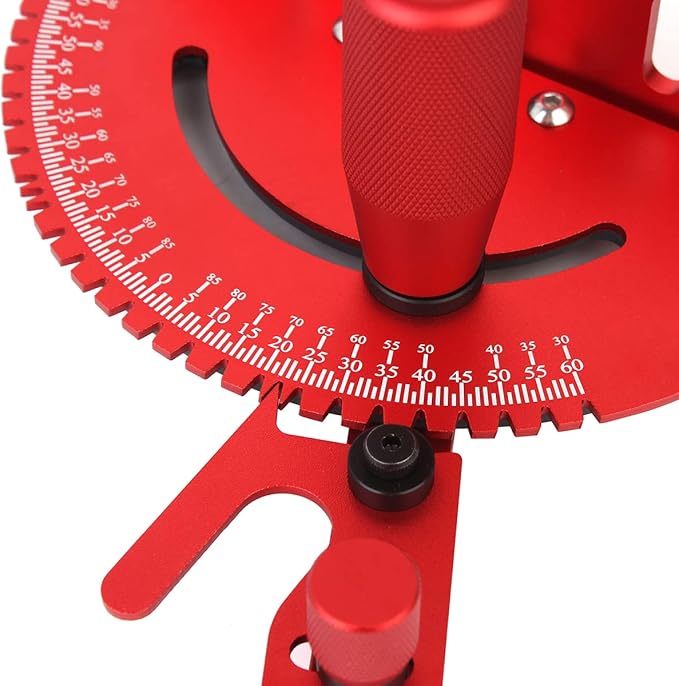 Table Saw Miter Gauge, Works w/Table Saws, Router Table, Band Saw (Red)