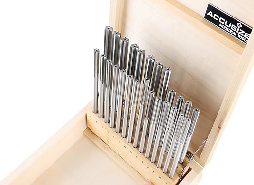 Accusize Industrial Tools 26 Pc Letter Size A to Z H.S.S. Chucking Reamer Set, 5500-SL00
