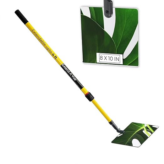 Telescoping Inspection Mirror - Standard Fiberglass, Lightweight & Durable, 2 ft - 4 ft Pole, 8 x 10 inch Acrylic Mirror