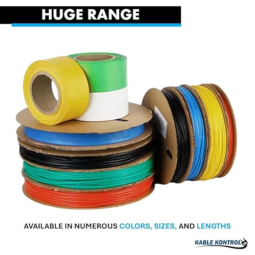 Kable Kontrol Heat Shrink Tubing - 1-1/2” Inch - 25' Ft Long, Brown Polyolefin - 2:1 Industrial Shrink Tube & Cable Sleeve for Electrical Wire Insulation - Rated for 600 V