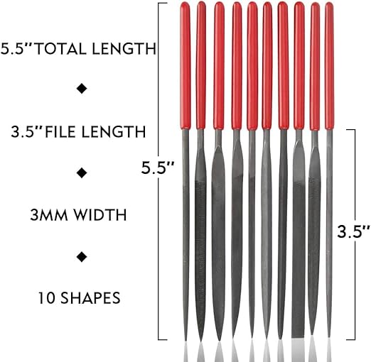 Deburring Tool Kit,10Pcs Needle File,Metal Handle Deburring Tool for Metal Resin 3D Plastic Copper Aluminum Pipes Tube Hole with Extra 10pc Multiuse Blades Removing Burr