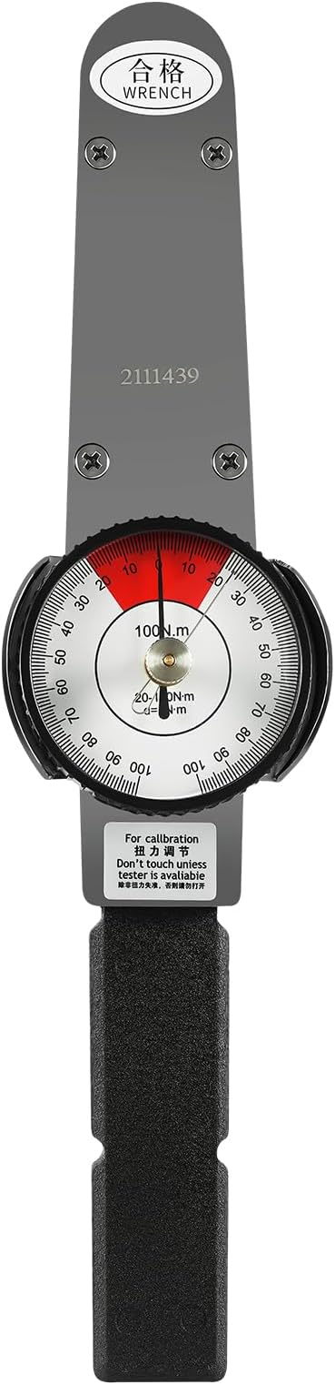LOYALHEARTDY Dial Torque Wrench 0-100N.m Dial Indicator Torque Wrench Precision Torque Meter 1/2 Drive Indicating Torquemeter Torque Force Tester