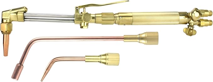 Heavy Duty Oxy-Fuel Torch Compatible with Harris with Check Valves + Cutting Tip + Welding Tip + Heating Tip (Acetylene)