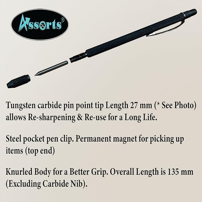 ASSORTS Quality Carbide Point Tipped Scribing Pen Tool Scriber Craft Tool-Knurled Body