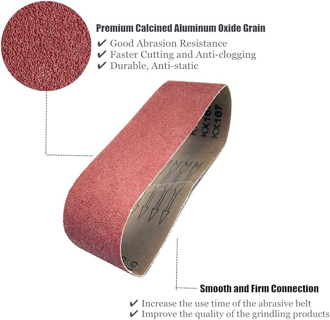 4 x 24 Inch Sanding Belts | 60 Grit Aluminum Oxide Sanding Belt | Premium Sandpaper For Portable Belt Sander,18 Pack(4x24in,60 Grit)