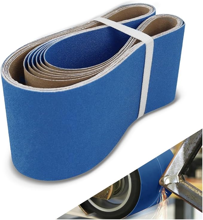 4 x 36 Inch Sanding Belts, 6 Pcs 120 Grit, Zirconia Sanding Belts for Fine Finishing, Metal Polishing, Woodworking
