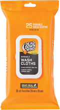 DEAD DOWN WIND Durable Wash Cloth W/Snap Lid Closure (25Ct) - Scent Eliminating Sheet - Durable Hunting Scent Eliminators - Advanced Hunting Gear