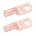 SELTERM 2pcs 8 AWG #10 Stud Copper Wire Lugs, Battery Lugs, Ring Terminals, Battery Cable Ends, 8 Gauge Ring Terminal Connectors, UL Heavy Duty Bare Copper Eyelets Battery Terminal Connectors