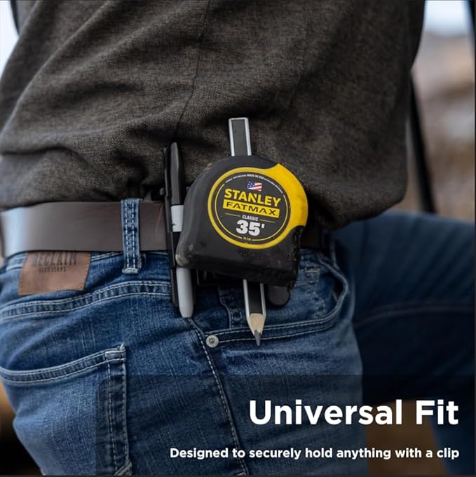 Tape Measure Holder & Tool Holder – Tool Belt Clip Compact Multi-Purpose Tool Belt Attachment for Professionals