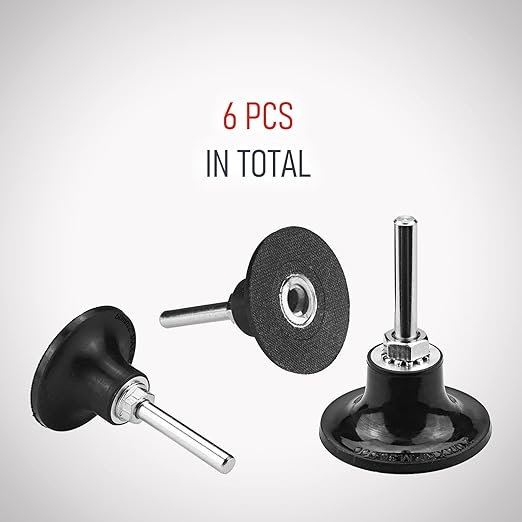 2 Inch Quick Change Disc Pad Holder, 6 Pack Lock Disc Holder, 1/4" Shank for Angle Die Grinder Attachments, Type R, for Polishing, Sanding and Surface Preparation