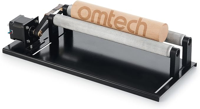 OMTech Rotary Axis Attachment for 40W co2 Laser Engraver, Barrel Rolling Cylinder Surface Rotation Platform for K40 Laser Engraver, 360 Degree Rotating Axis
