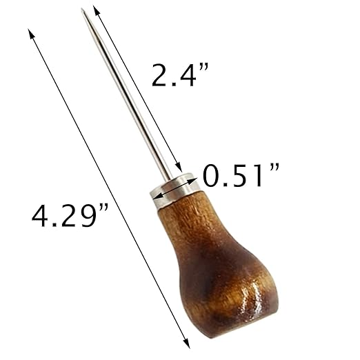 10PCS Wooden Handle Scratch Awl for Leather Punch Hole or DIY Handmade Pin Punching Needles