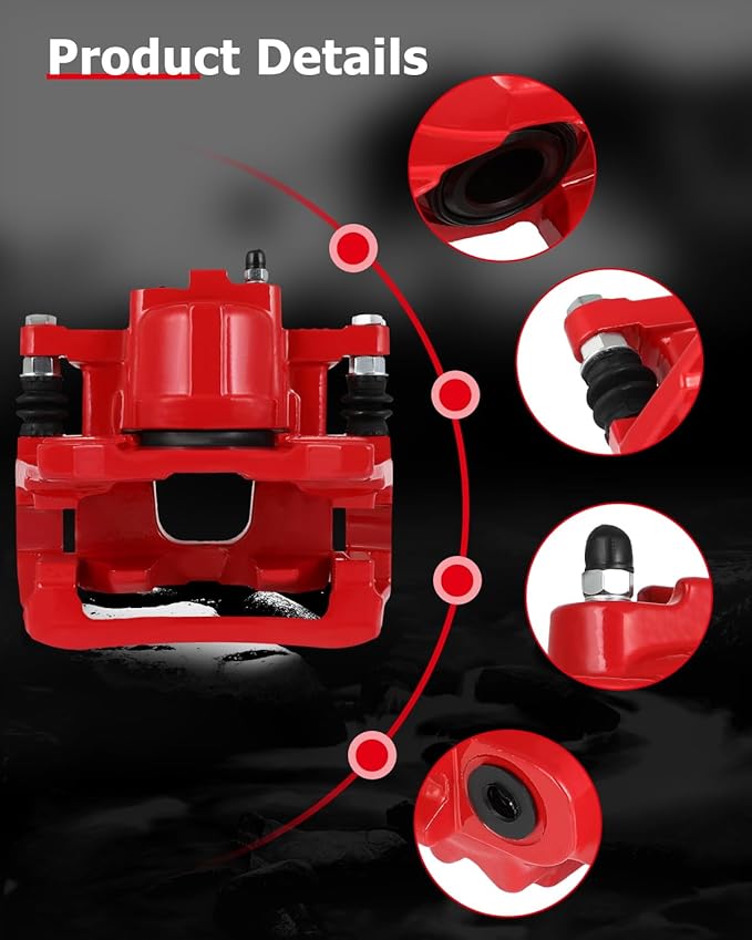 cciyu Rear Right Brake Caliper Assembly w/Bracket 18B5047 2007-2011 For Dodge For Nitro,2008-2012 For Jeep For Liberty,2007-2017 For Jeep For Wrangler,2018 For Jeep For Wrangler JK