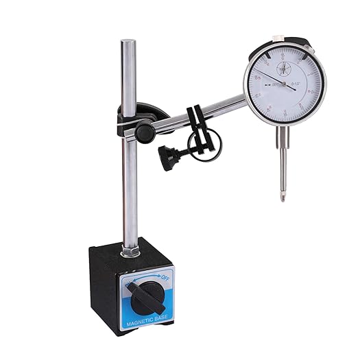 Dial Indicator with Magnetic Base Holder Fine Adjustable Long Arm 0-1" Magnetic Dial Indicator Professional Dial Gauge 0.001"