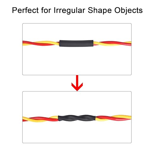 XHF Black&Red 1/2 Inch 8Ft 3:1 Waterproof Heat Shrink Tubing Roll Marine Grade Adhesive Lined Heat Shrink Tube, Insulation Sealing Oil-Proof Wear-Resistant