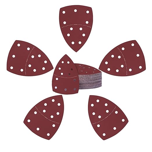 50PCS Mouse Detail Sander Sandpaper 11 Holes 400 Grit Hook and Loop Mouse Sanding Sheets for Mouse Sanders Abrasive Pads for Precision Sanding