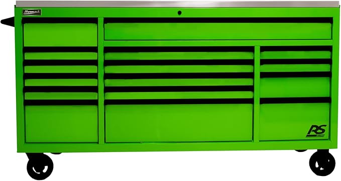Homak 72” Roller Cabinet w/Stainless Steel Top RS Pro Workstation (Monster Green)