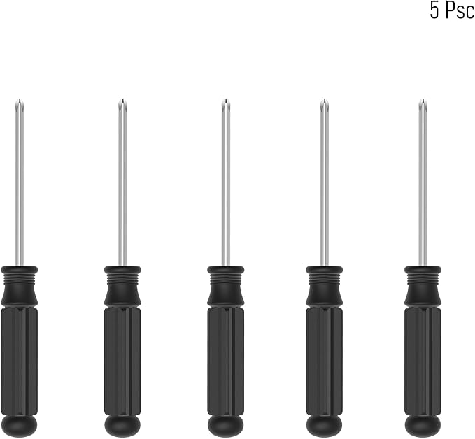 5PCS Mini Phillips Screwdriver, 2mm Cross Head with Black Non-slip Handle for Small Appliances, 3.62"(92mm) Total Length, Non-magnetic