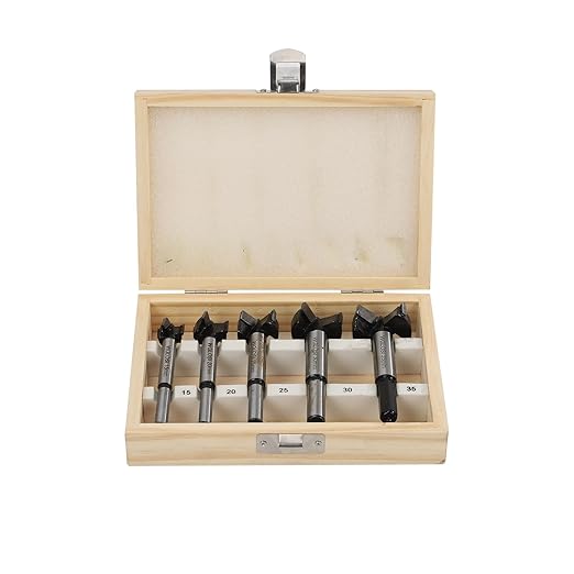 Forstner Bit Set for Woodworking 5PCS Wood Drill Bit Set Hole Saw Woodworking Tools Carbide Tipped Forstner Bits for Hard Wood Plastic Plywood MDF