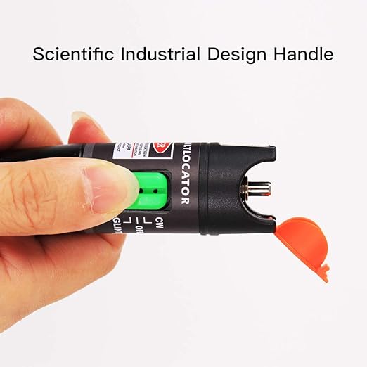 Visual Fault Locator 50KM Range, VFL Tester Kit - Includes Single Mode 9/125um FC Male to LC Female Adapter and Red Light Pen for Fiber Optic Cable Network Testing