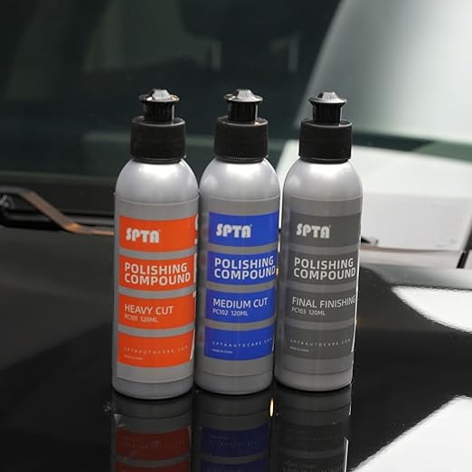SPTA Polishing Compound Car Scratch & Swirl Remover Rubbing Compound & Finishing Polish Buffing Compound Swirl Remover for Cars Automotive Paint Correction (4.06 oz)