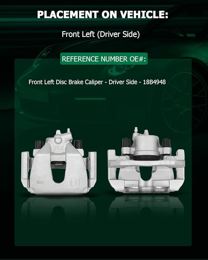 SCITOO Front Left Brake Caliper With Bracket 18B4948 Compatible For Chrysler Aspen 2007-2009 For Dodge For Durango 2007-2009 For Dodge Ram 1500 2006-2010 For Ram 1500 2011-2017