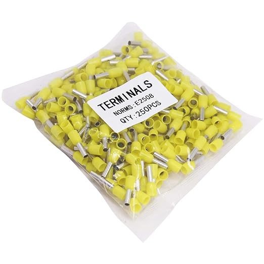 Fidioto AWG14 Wire Ferrules Terminals, 250pcs AWG14 Terminal Connector Wire Insulated Cord Pin Ends Terminals for Electric, Industrial, Chemical Industry, Power Control System, etc.