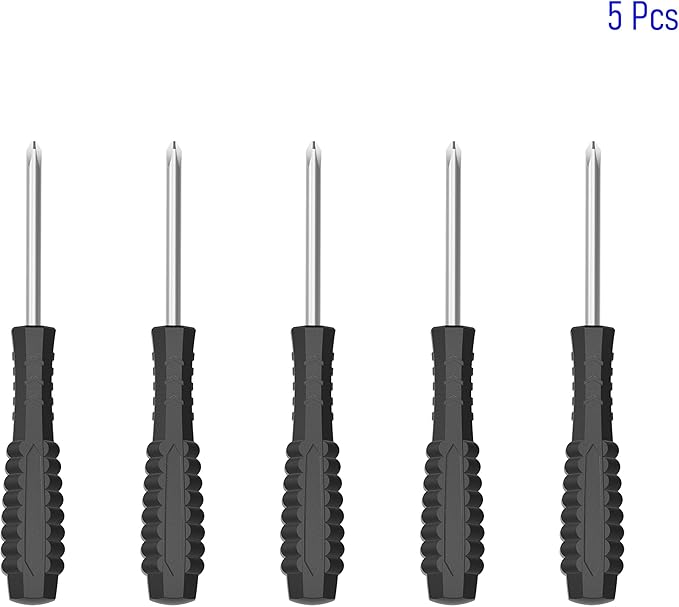 5PCS Mini Phillips Screwdriver, 4mm Cross Head with Black Non-slip Handle for Small Appliances, 4.53"(115mm) Total Length, Magnetic