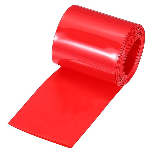 MECCANIXITY Battery Wrap PVC Heat Shrink Tubing 32mm Dia 50mm Flat 10 Feet(3meters) Red Good Insulation for Battery Pack