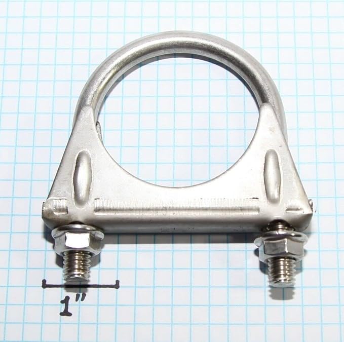 Heavy Duty 2.125" (2 1/8 Inch）Exhaust Tail Pipe Stainless Steel Saddle Style U-Bolt Muffer Clamps