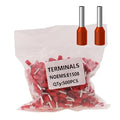AWG16 Wire Ferrules Terminals Red, 500pcs AWG16/1.5mm² Wire Ferrules Terminals Kit, Terminal Connector Wire Insulated Cord Pin Ends Terminals for Electric, Industrial, Power Control System etc.