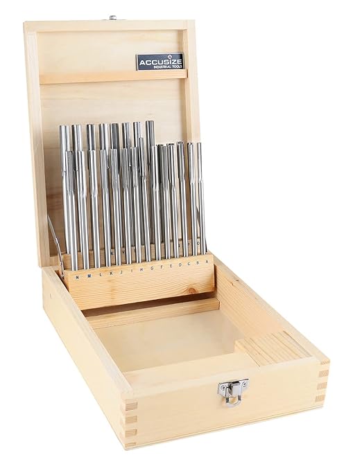 Accusize Industrial Tools 26 Pc Letter Size A to Z H.S.S. Chucking Reamer Set, 5500-SL00