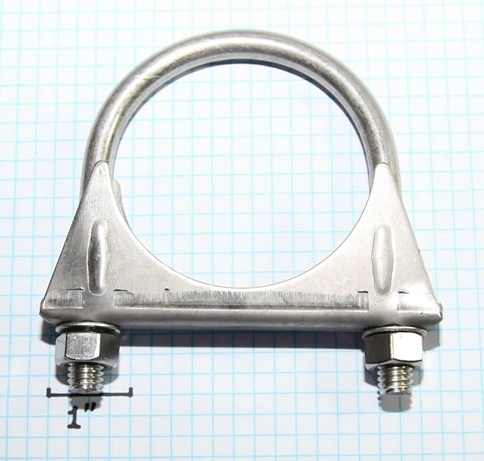 3 Inch Stainless Steel Heavy Duty U-Bolt Exhaust Muffer Clamp (76mm), Saddle Design with Reinforced Ribs