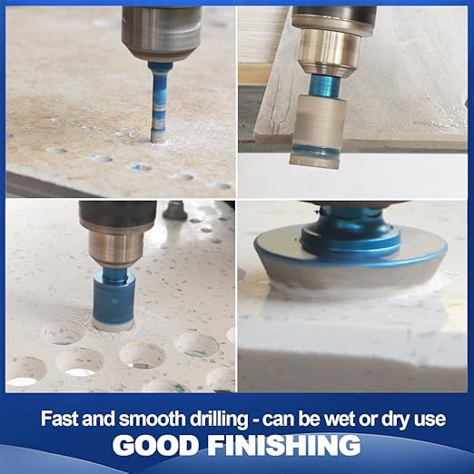 Tile Hole Saw Kit Diamond- BRSCHNITT 11pcs Diamond Core Drill Bit for Porcelain Tile Ceramic Marble Granite Drilling Triangle Shank