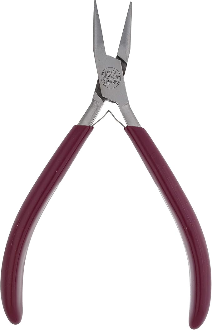The Beadsmith Casual Comfort Chain Nose Plier - 6 inches (152mm)- Pvc Handle - European Design & Quality, Tool for Jewelry Making