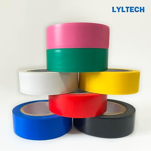 Electrical Tape Colors 7 Rolls 3/4-Inch by 30 Feet, Waterproof,Strong Adhesive, Durable, Easy-Wrap,Pink, Yellow, Red, Green, Blue, White, Black