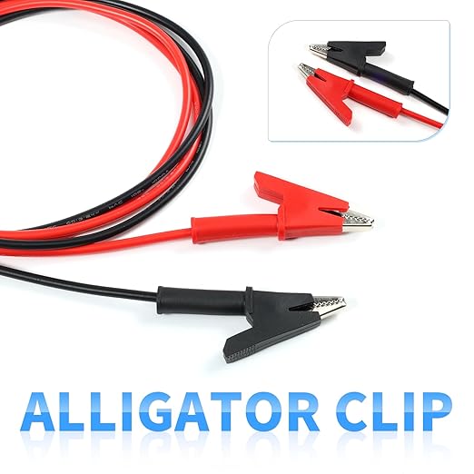 1000V 2PCS Double-Ended Alligator Clip Leads for Electrical Testing, 3.3ft, Test Leads with Alligator Clips & Jumper Wires