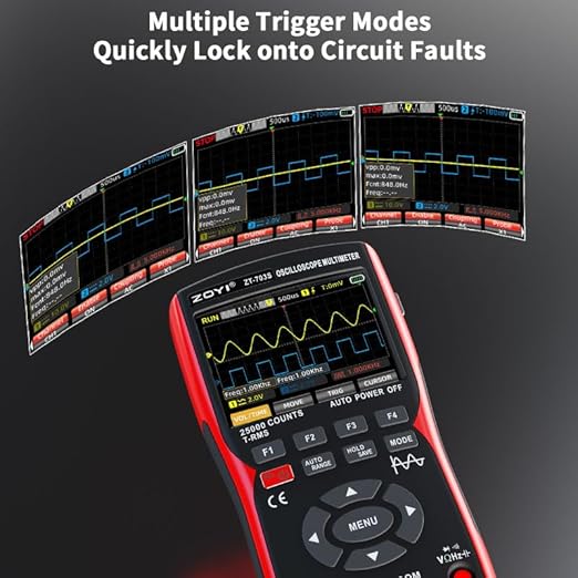 3 in 1 Handheld Oscilloscope Automotive Dual Channel 50MHz with Digital Multimeter and Signal Generator