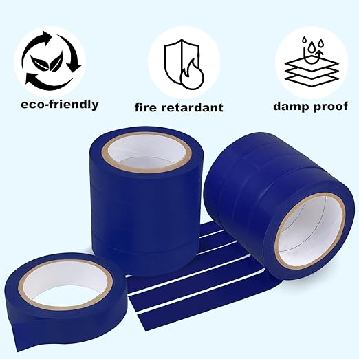 Romeda 9 Pack Electrical Tapes, Electrical Tape Water, Sun, and Oil Resistant, Electrical Tape is Suitable for Most Domestic, Commercial, and Industrial environments - Blue