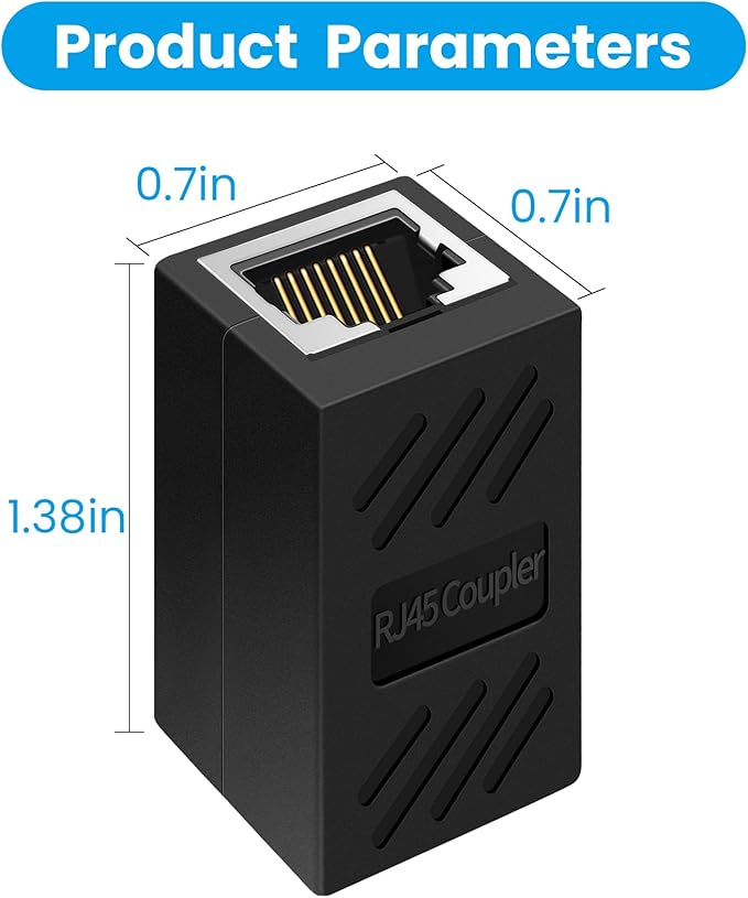 RJ45 Coupler, Ethernet Coupler-Female to Female Internet Network Cable Extender for Cat7/Cat6/Cat5e/Cat5, 8 Pack